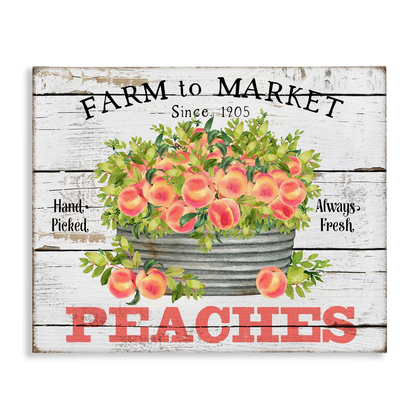 Stupell Industries Farm To Market Peaches Canvas Wall Art Design by Creatif Belle