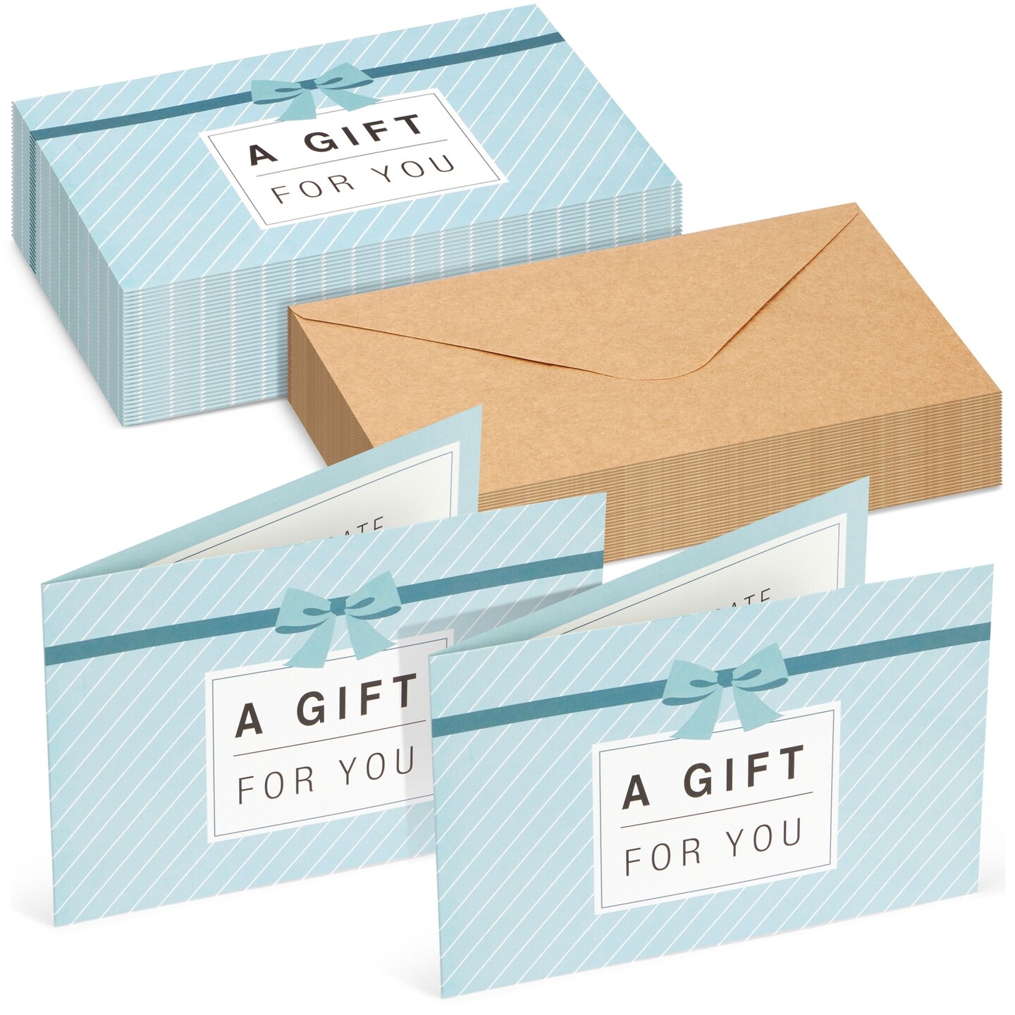 36 Pack Blank Gift Certificates with Envelopes for Small Business &#x2013; Custom Paper Gift Cards for Spa, Hair Salon, Restaurant, Massage Clients (4x6 in)