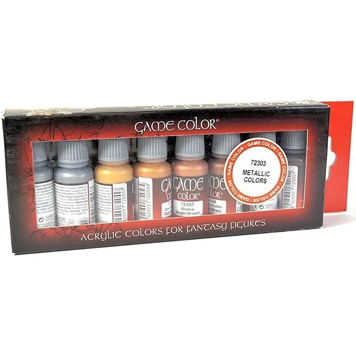 Vallejo Paints: Game Color Paint: Metallic Colors - 72303, 8 Colors, 17ml Bottles, Brilliant & Versatile Set for Stunning Model & Miniature Finishes