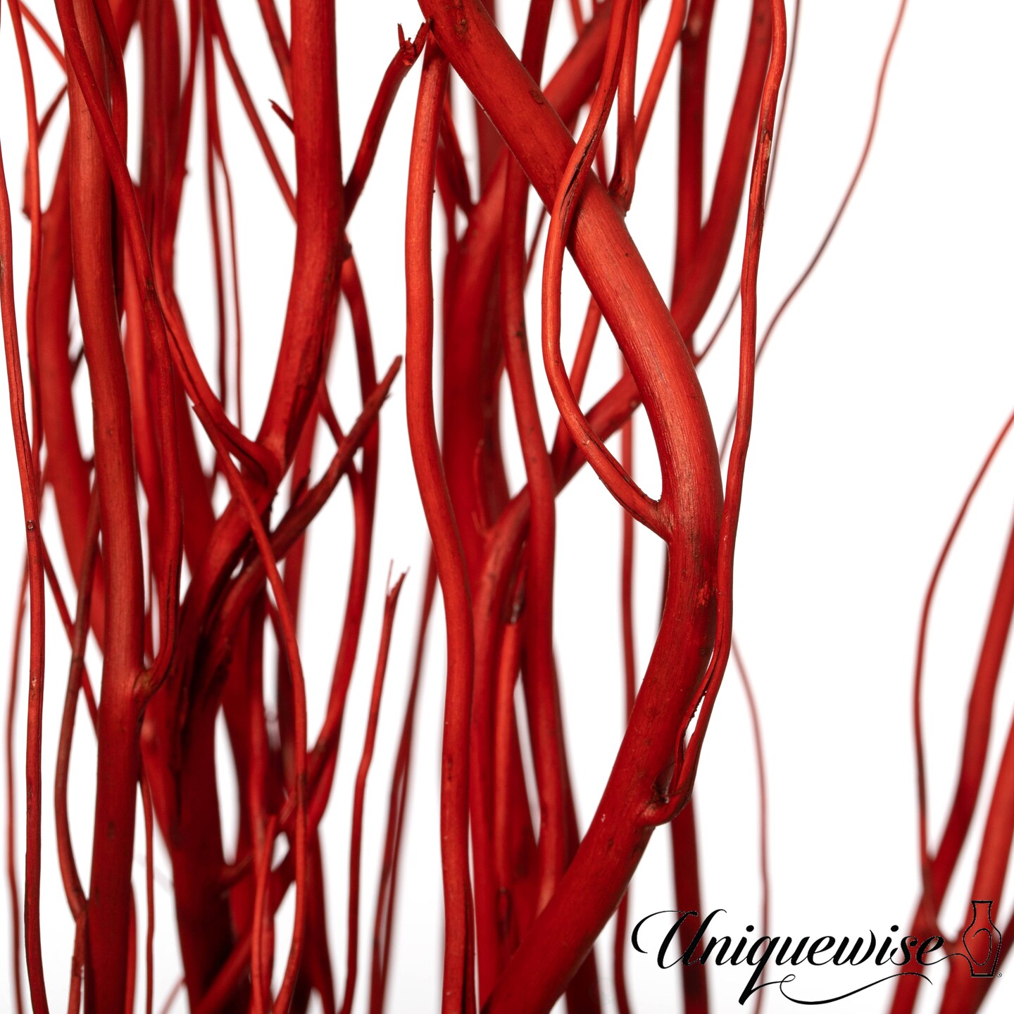 Uniquewise 12pc 59&#x22; Natural Dried Willow Twigs - Ideal Sticks for DIY Crafts Decorative Stems Floral Arrangements Floor Vase Fillers Wedding Centerpieces Event Decorations and Home D&#xE9;cor Accents, Red