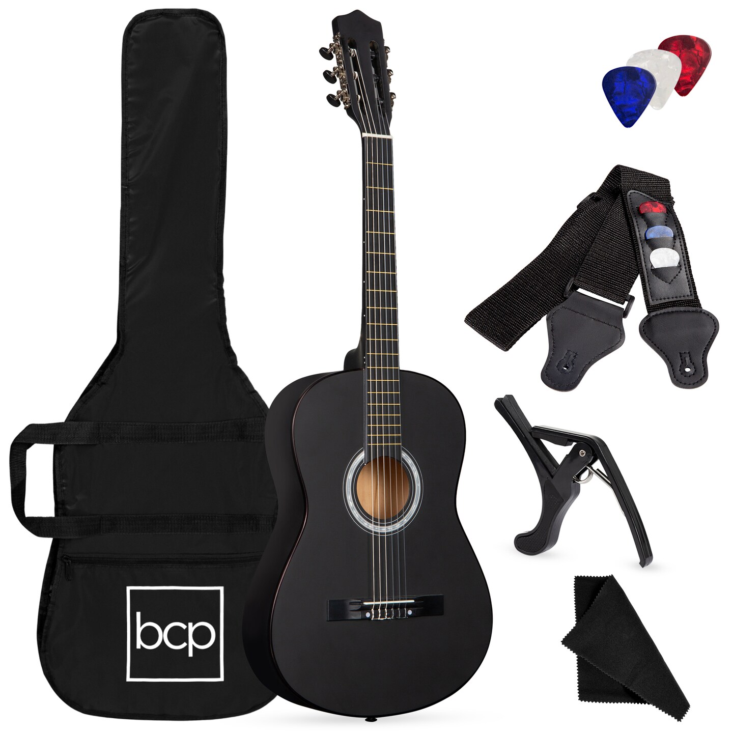 Best Choice Products 38in Beginner Acoustic Guitar Starter Kit w/ Gig Bag, Strap, Strings