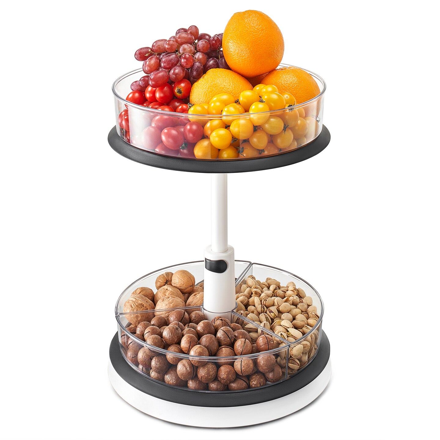 Sorbus 2-Tier Clear Lazy Susan Turntable Organizer - 360° Rotating Spice Rack with Non-Slip Base