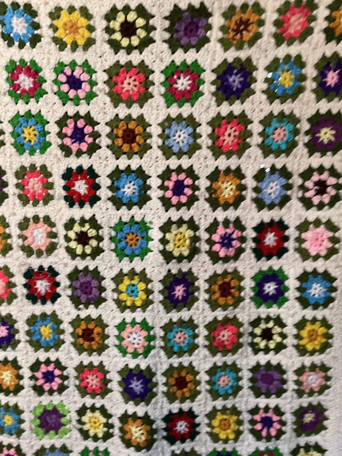 Crochet 1970s Grannie square Afghan Rare lap blanket | MakerPlace