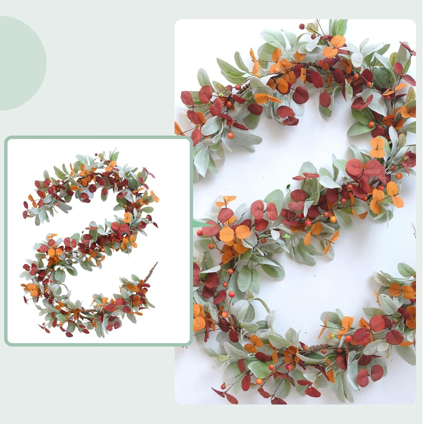 Artificial Fall Wreath(14 x 13 x 2 inches)