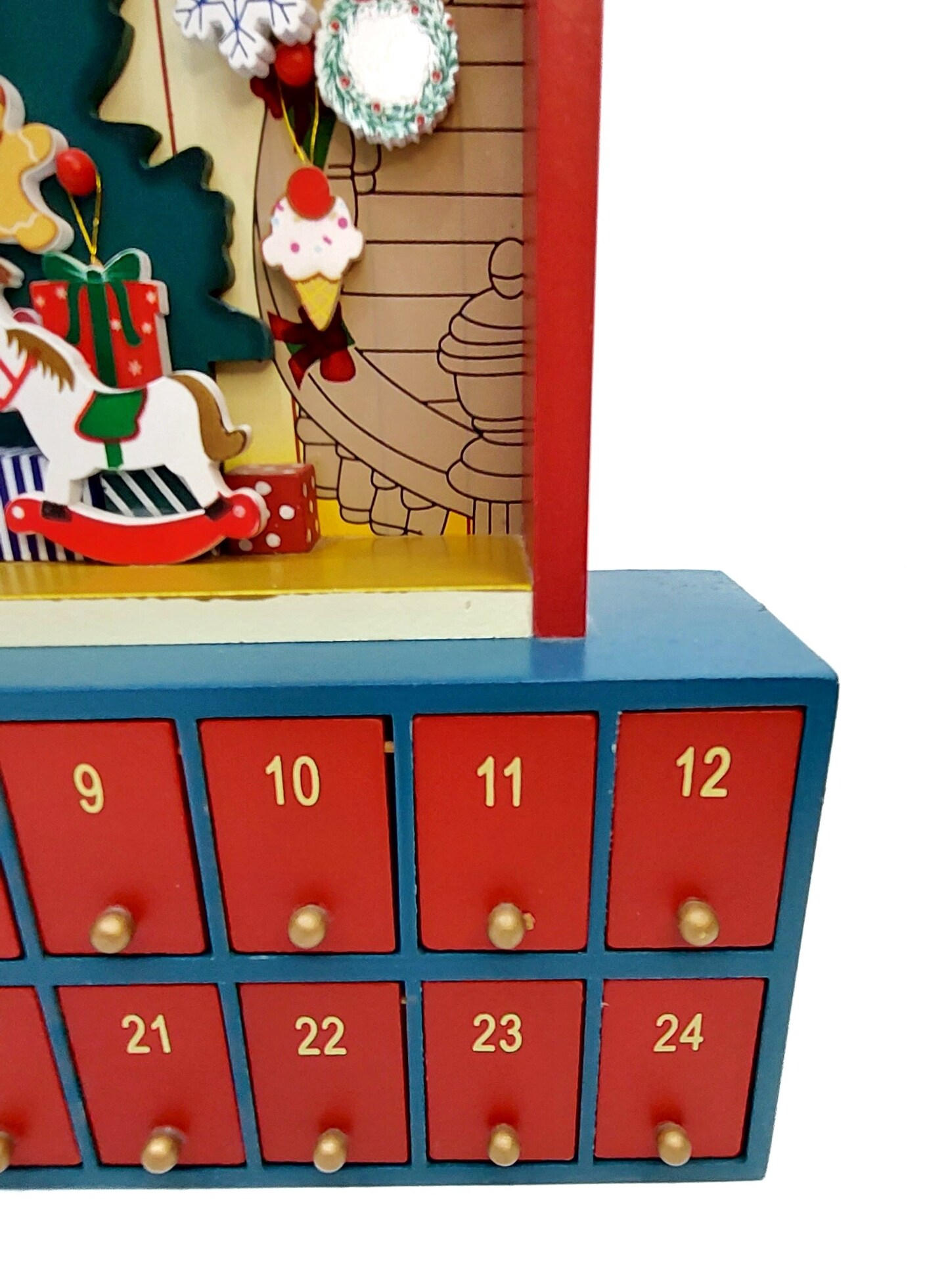 Wizardi Christmas Scene Wooden Advent Calendar F07M14-3-Y01714