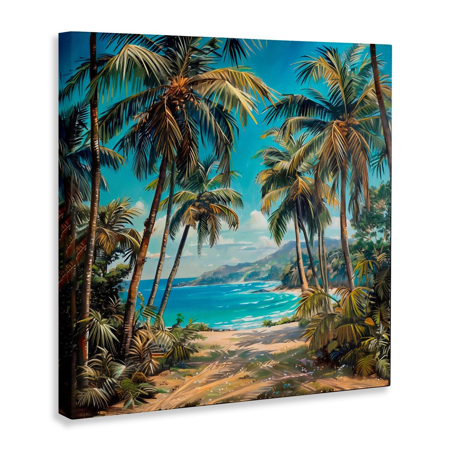 Stupell Industries Beach Pathway Palm Reflections Canvas Wall Art, design by Creative Studio