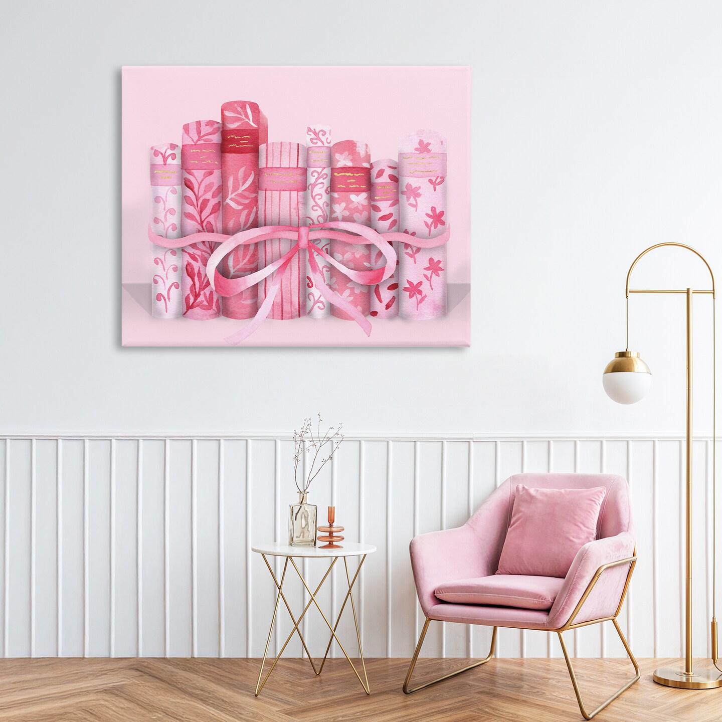 Stupell Industries Pastel Pink Book Lovers Canvas Wall Art, design by Nina Jacobs