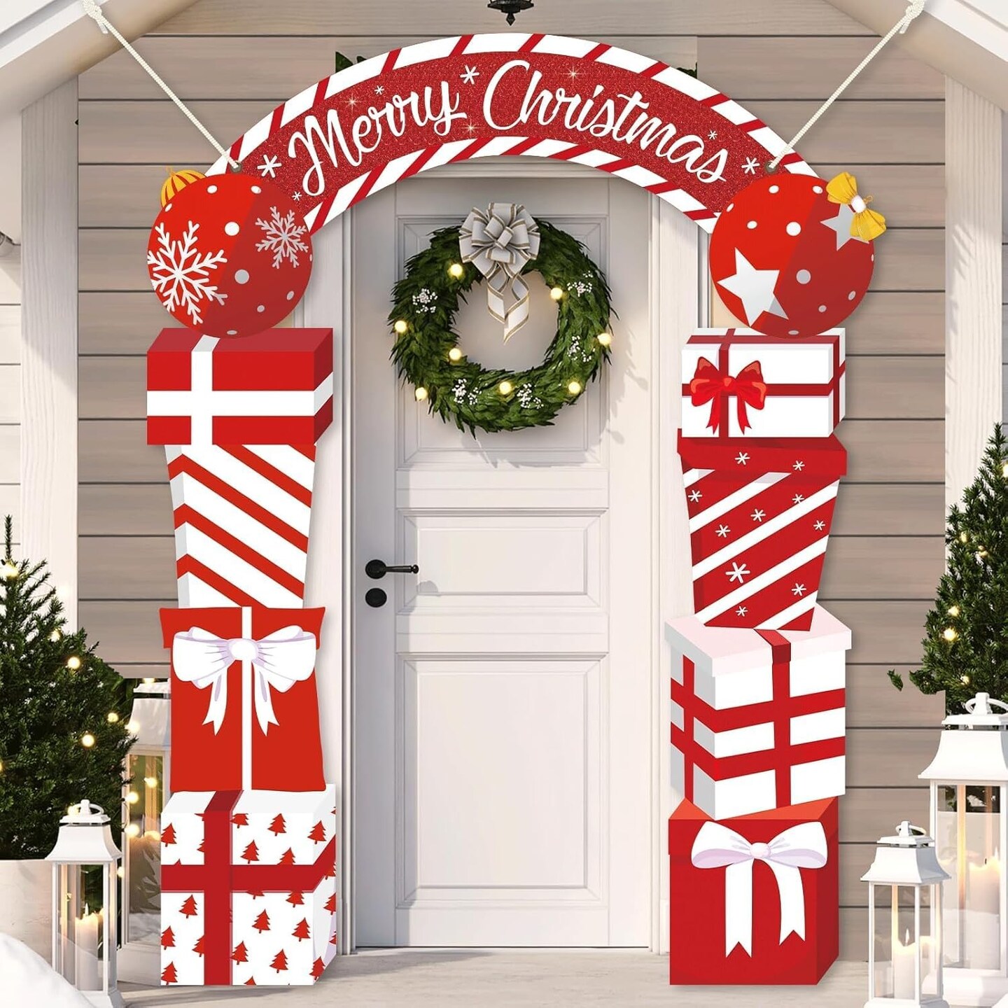3 Pcs Merry Christmas Door Banner Decoration - 11.02"L x 10.63"W