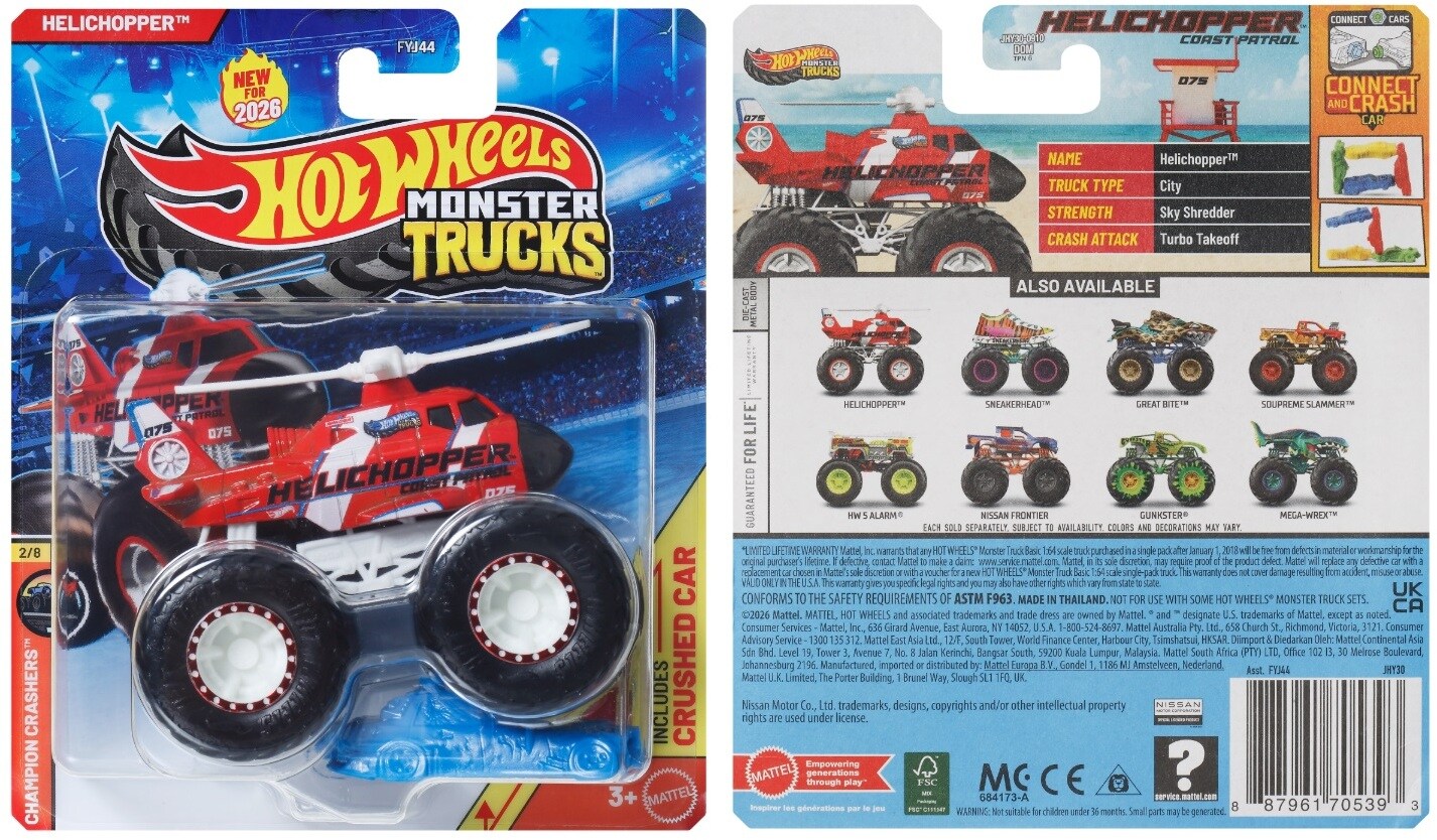 Mattel - Hot Wheels Monster Trucks 1:64 8-Piece C Assortment