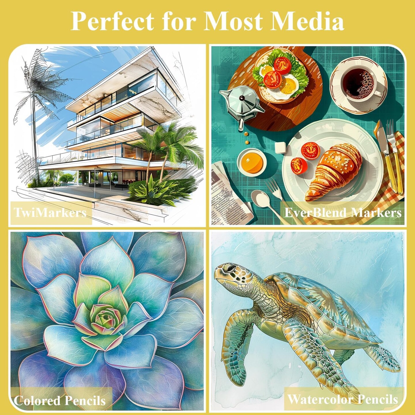 Marker Paper Sketchbook 9x12 Bleedproof 60 Sheets 120lb Alcohol Marker Pad