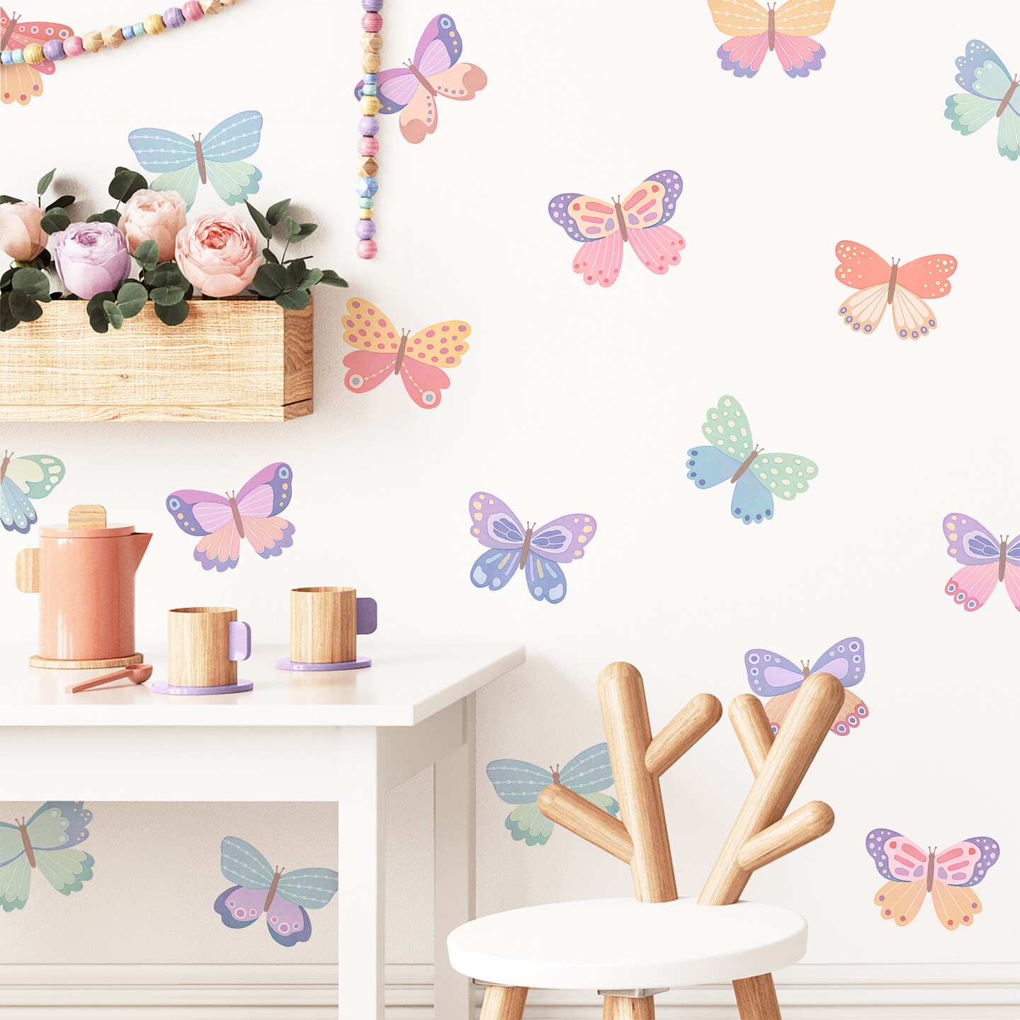 Butterfly Wall Decals - Removable & Reusable Wall Stickers, Peel and Stick Wall Decor for Kid's Rooms and Nurseries