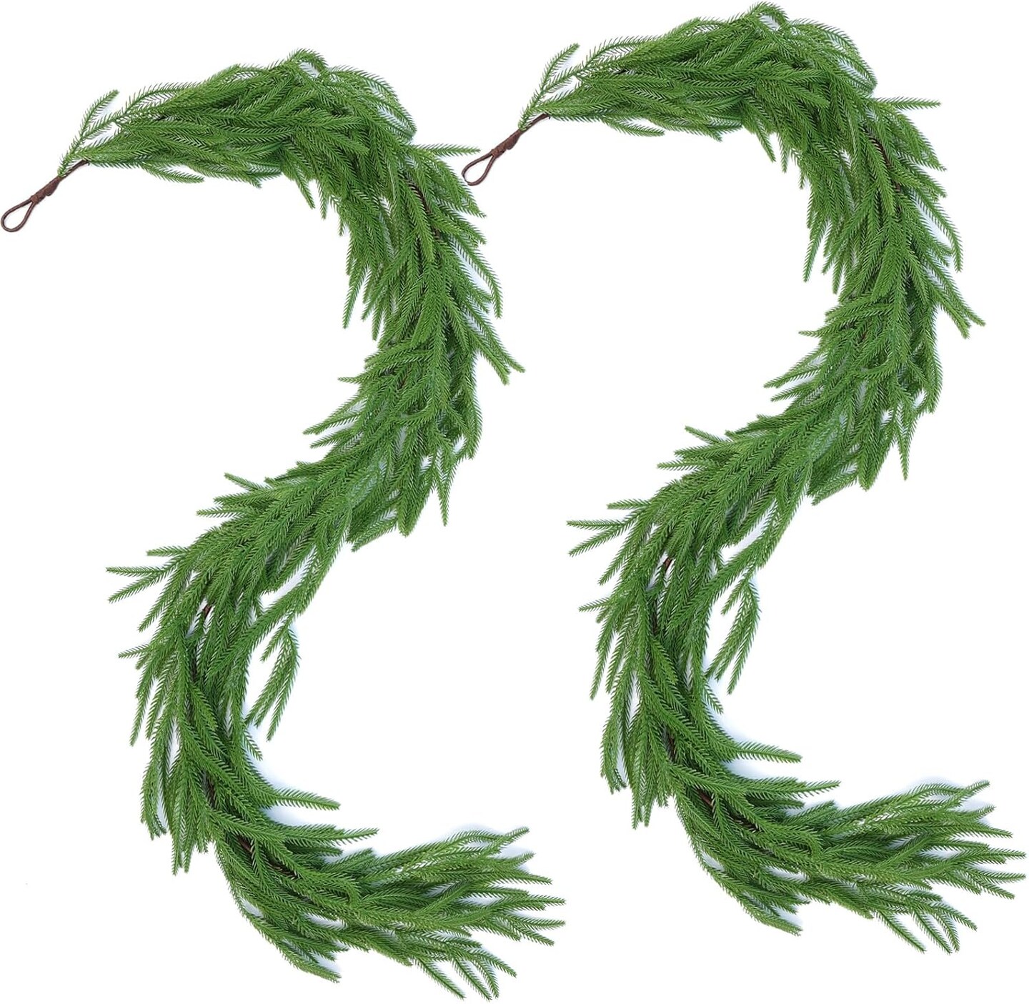 2 Pcs Artificial Norfolk Pine Garlands