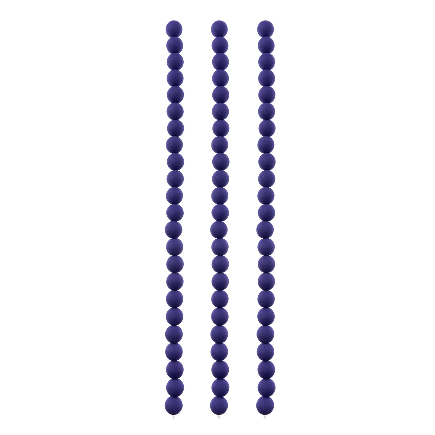 John Bead Czech Glass White Alabaster Velvet Round Bead 3 Strands