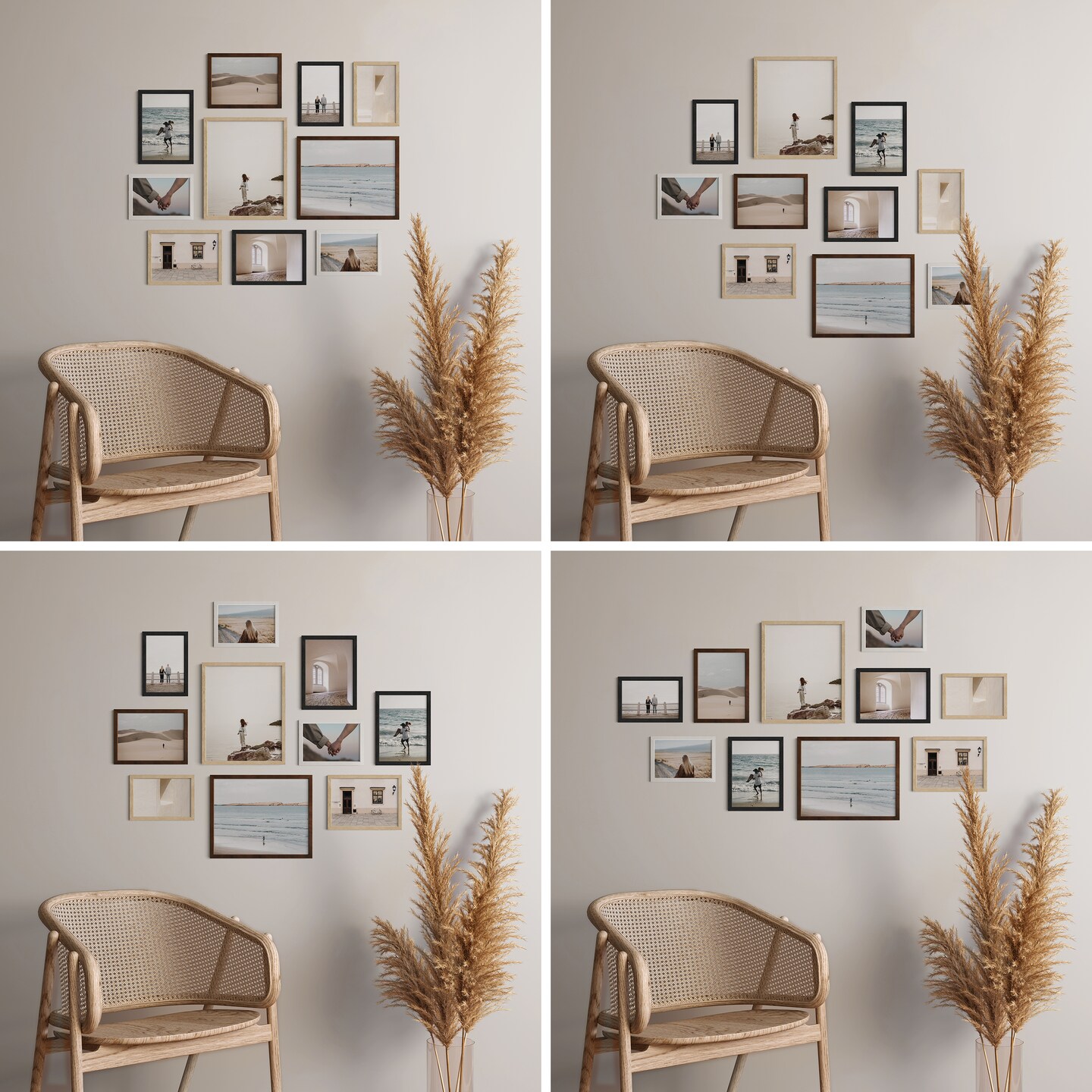 Haus and Hues Oak Wood Gallery Wall Picture Frames 10 Pack