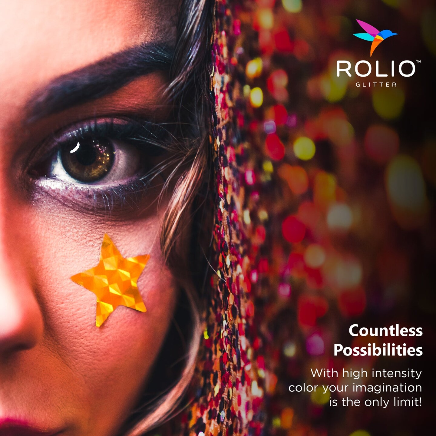 Rolio - 1 Jar Vibrant Holographic Glitter (Dorothy's Ruby) - 1 oz