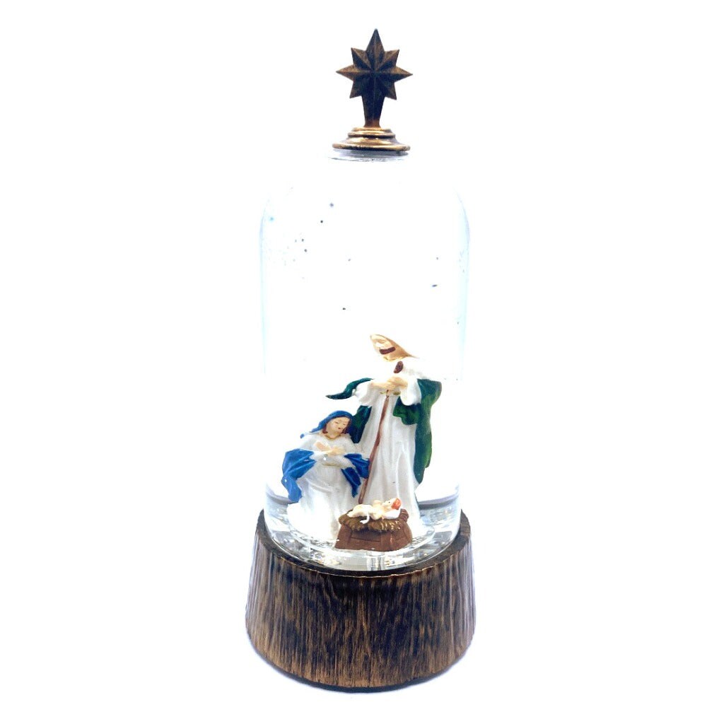12&#x22; Water Snow Globe with Nativity Inside - Elegant Christmas Decoration