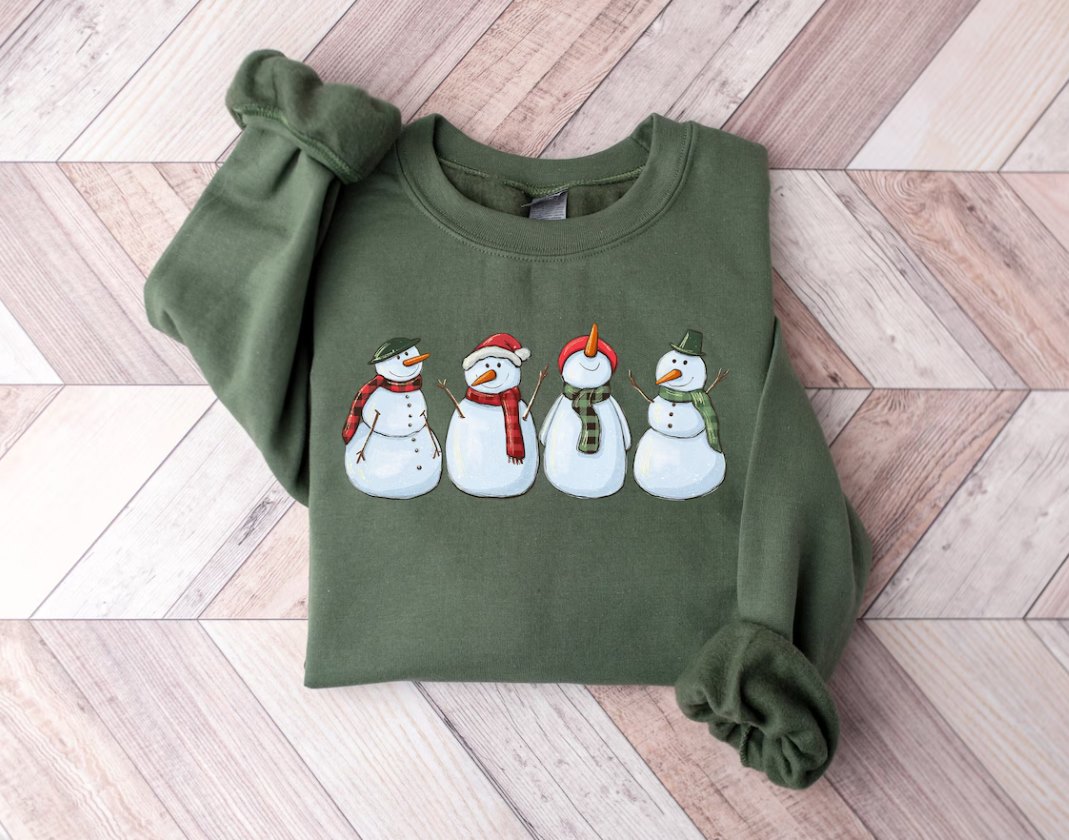 Snowman sweatshirts women's on sale