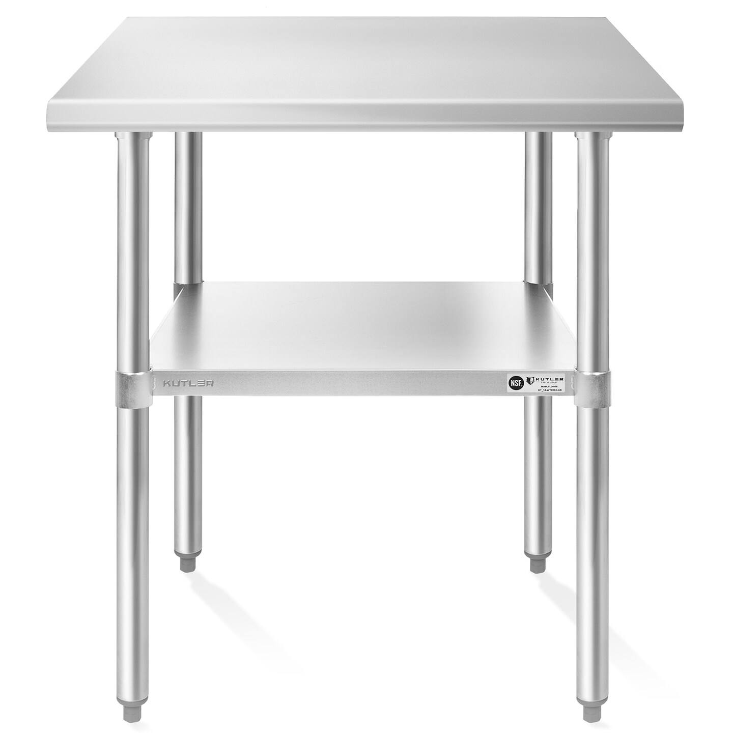 KUTLER Stainless Steel Table, NSF Heavy Duty Commercial Kitchen Prep and Work Table with Undershelf for Restaurant, Hotel, Home
