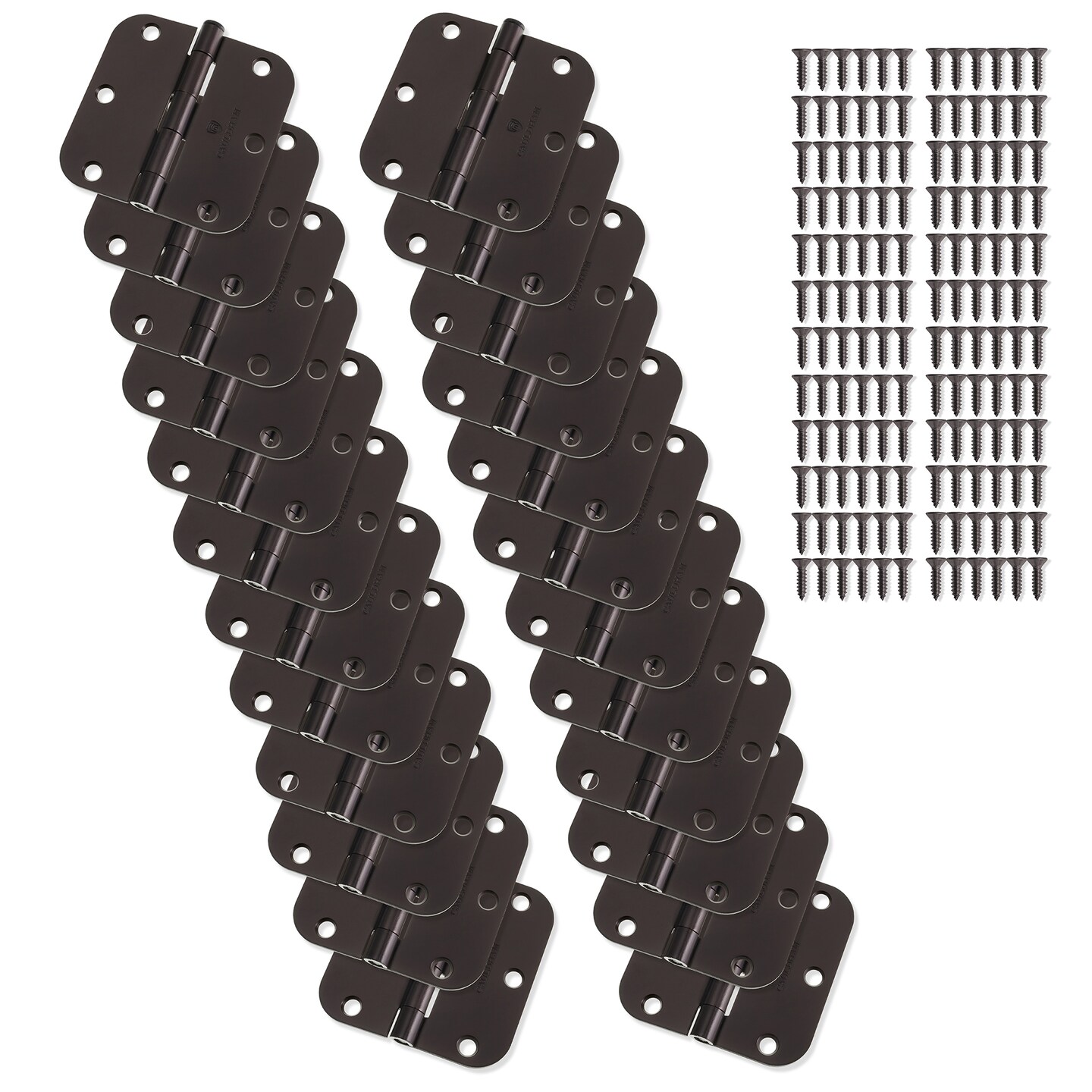 Cauldham Heavy-Duty 3-1/2" Interior Door Hinges with 5/8" Radius Corners - Oil Rubbed Bronze