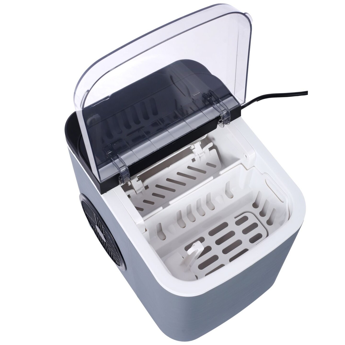 Edge Collections - 11.4" x 11" - Gray - Portable Self-Cleaning Ice Maker for Home and Kitchen - 1 Piece