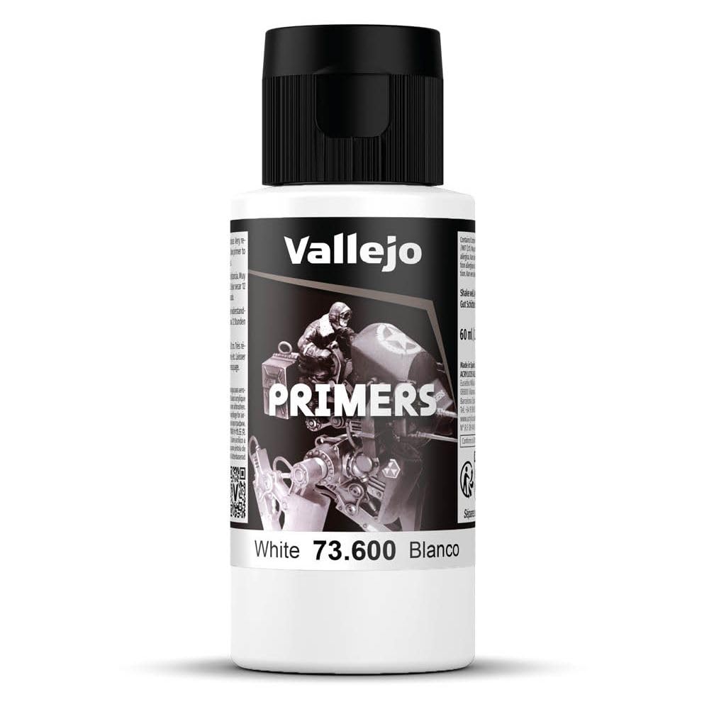 Surface Primer Color | White Acrylic Primer 60 ml (2.02 fl.oz.) | Matte Finish and Fast Drying | Perfect for Airbrushing and Great Adhesion to Figurines and Scale Models