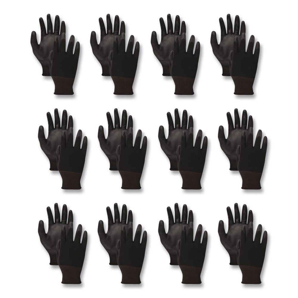 Boardwalk Palm Coated Cut-Resistant HPPE Glove - Size 8 Medium, Salt and Pepper/Black (1-Dozen)