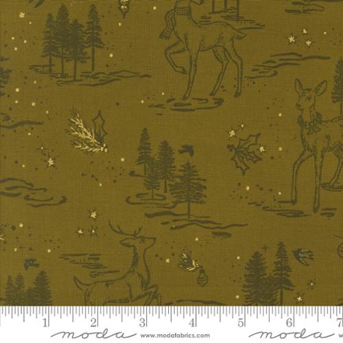 Fabric Moda Pickle Oh Deer Toile Old World Yuletide by the Quarter Yard 45622-21M