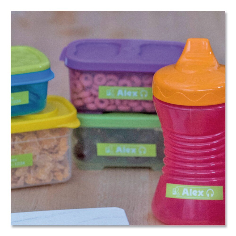 Brother P-Touch 0.47 in. x 16.4 ft. Standard Adhesive Laminated Labeling Tape - White/Lime Green