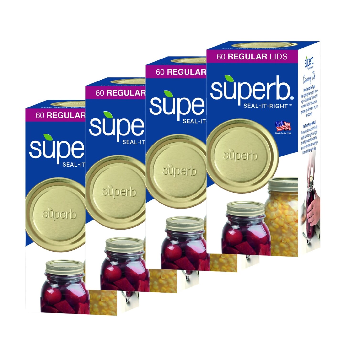 Superb Sealing Solutions Canning Lids - Mason Jar Regular Mouth Lid Toppers Fit Ball and Kerr Jars, 2.75 inch Food Grade with Thick Seals, USA Made, 240 Count
