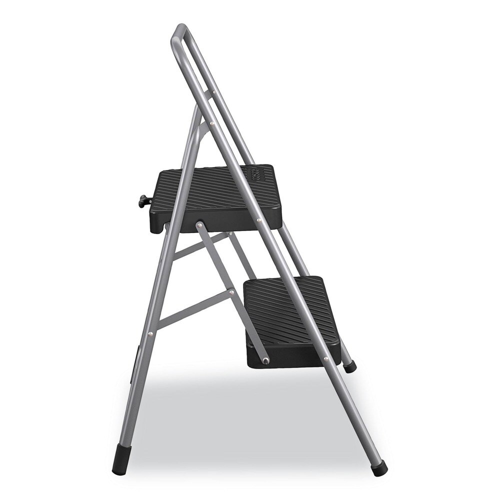 Cosco 28.13 in. Working Height 200 lbs. Capacity 2-Step Folding Steel Step Stool - Cool Gray