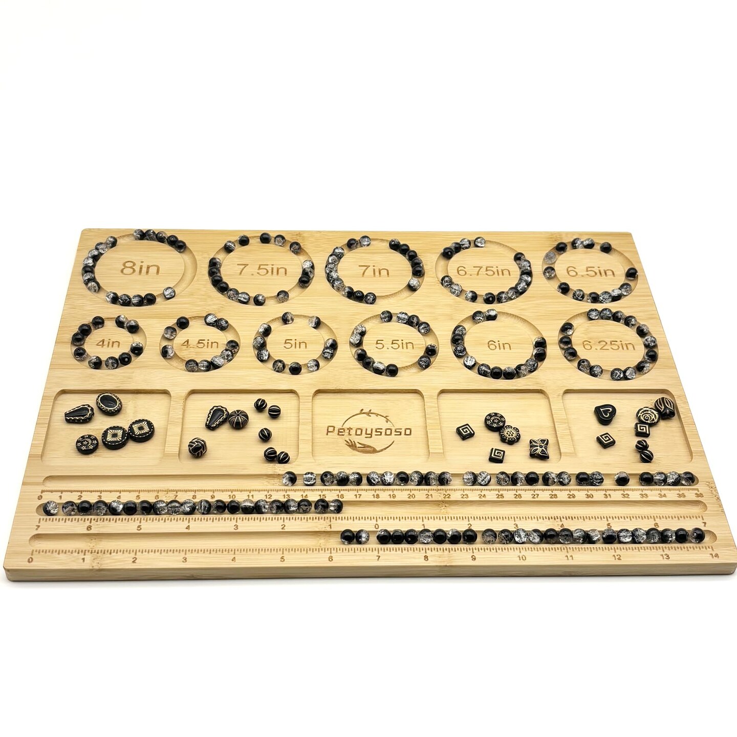 Bead Boards for Jewelry Making, Thicken Bamboo Beading Board for Jewelry Bracelet Making, Bracelet Bead Board, Bracelet Bead Board for Bracelet, Jewelry Making Supplies 15.3x 11.2x0.5 Inches