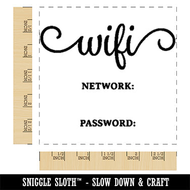 Wifi Guest Network Password Square Rubber Stamp for Stamping Crafting