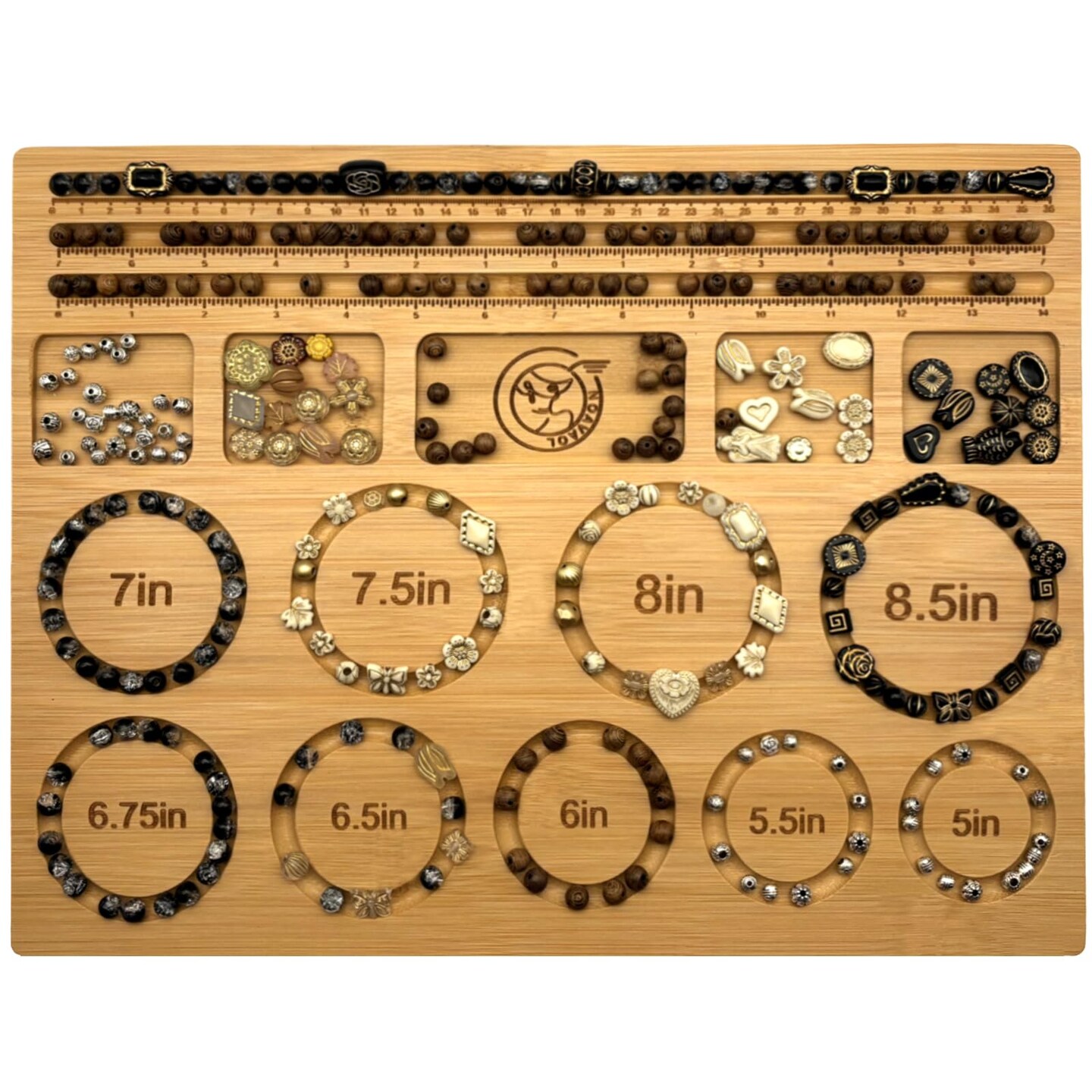 Bead Boards for Jewelry Making, Combi Bamboo Beading Board for Jewelry Bracelet Making, Beading Trays Design Mats for Necklace, Bracelet, DIY Design Bamboo
