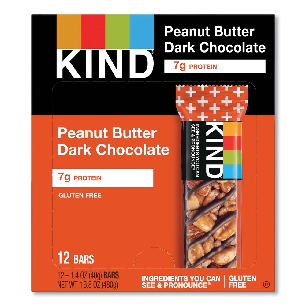 KIND Plus 1.4 oz. Nutrition Boost Bar - Peanut Butter Dark Chocolate/Protein (12/Box)