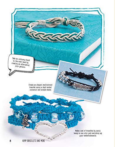 Hemp Bracelets and More: Easy Instructions for More Than 20 Designs (Design Originals) Step-by-Step Instructions for Knotting and Braiding to Create Stylish Handmade Jewelry with Natural Hemp Cord
