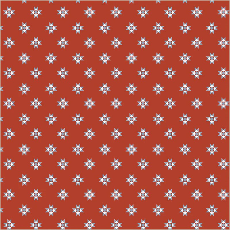 Fabric Windham Red Quilt Star Front Porch by the Quarter Yard 54864-9