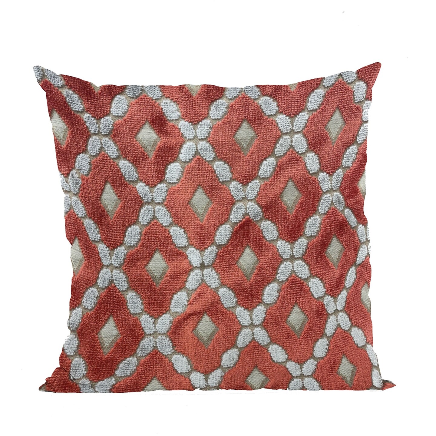 Edge Collections - Red - Handmade Luxury Diamond Pattern Pillow - 1 Piece