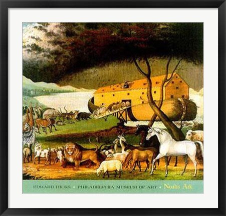 Framed Art Noah's Ark: Animal Kingdom by Edward Hicks - Whimsical Folk for Your Home Décor