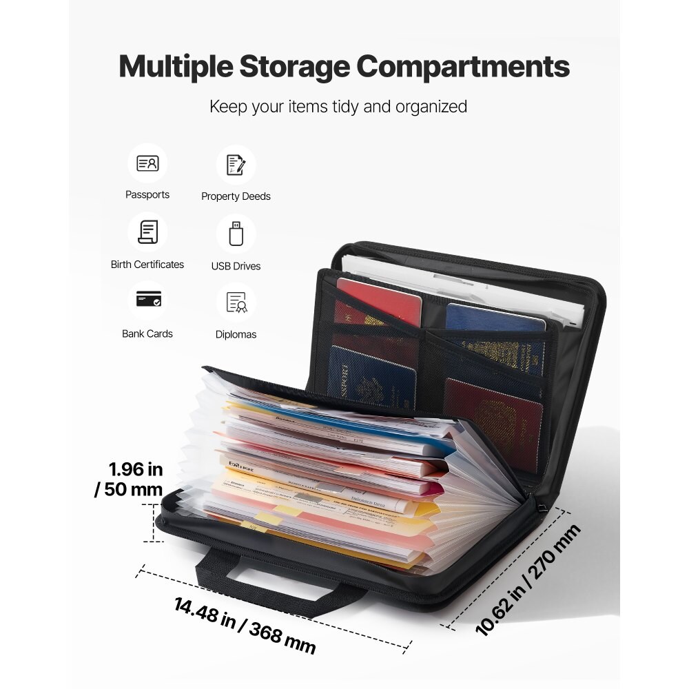 Portable Fireproof Document Bag, Multi-Layer Heat and Water Resistant Storage for Files