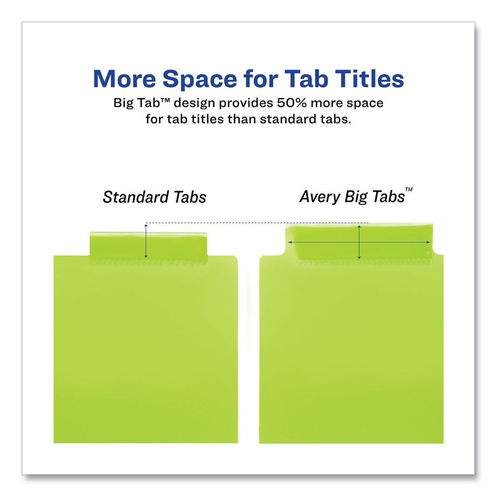 Avery Insertable 5-Tab 11-1/8 in. x 9-1/4 in. Big Tab Plastic Dividers with Two Pockets - Multicolor (1-Set)