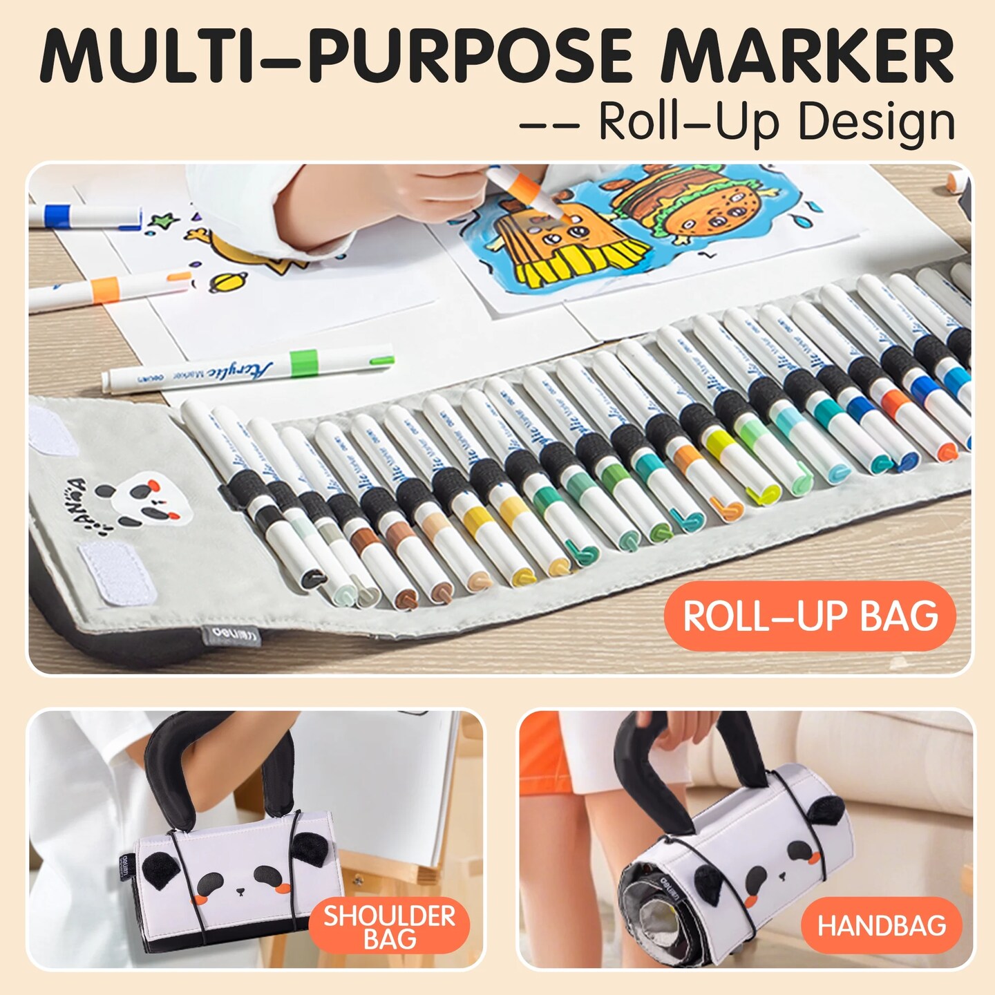 24 Colors Acrylic Paint Markers, Water-Based Acrylic Paint Pens for Rock Painting, Ceramic, Wood, Canvas, Plastic, Glass, Stone, Calligraphy, Card Making, DIY Crafts