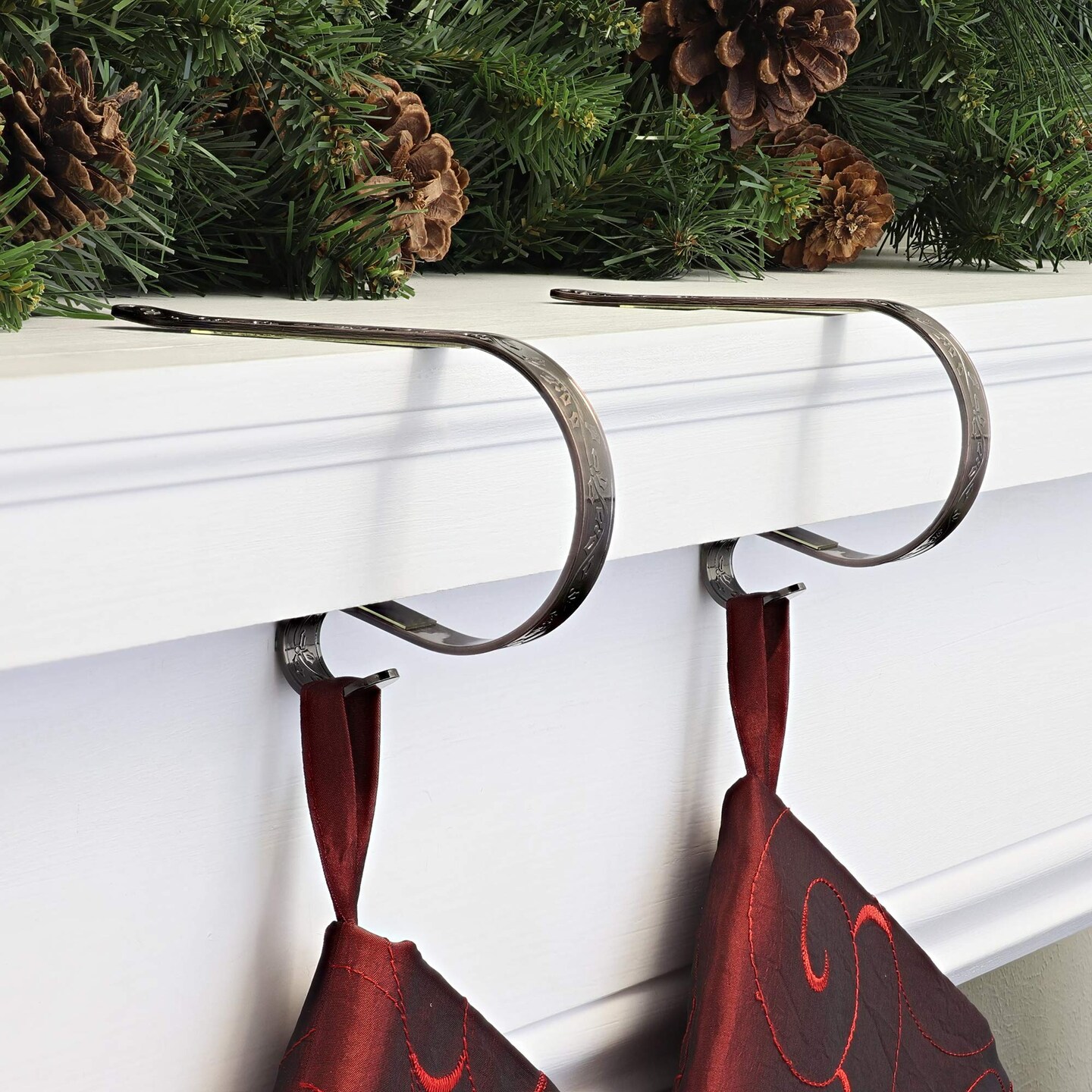 Haute Decor The Original MantleClip� Stocking Holder - 2 Pack