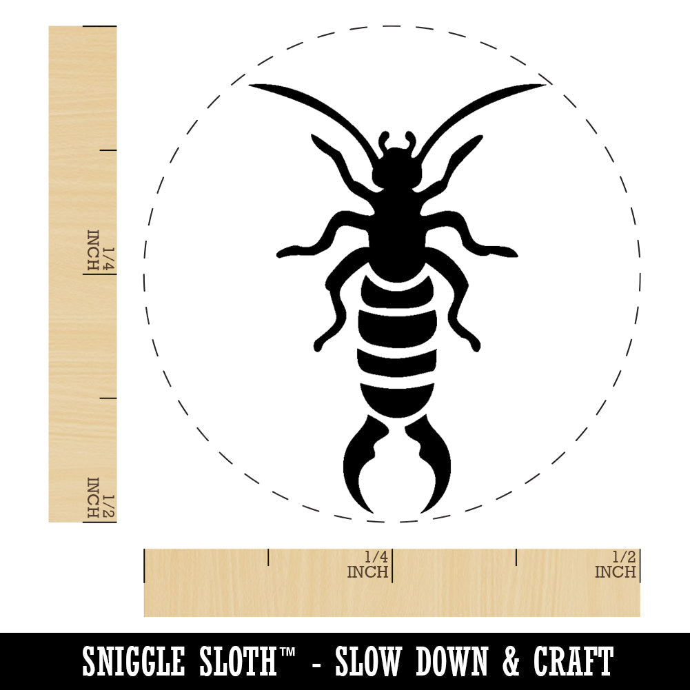 Earwig Insect Bug with Pincer Tail Rubber Stamp for Stamping Crafting Planners