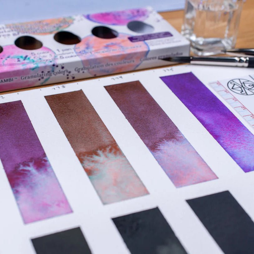 Kuretake Gansai Tambi Watercolor 5 pc Paint Pan Set - Granulating Colors