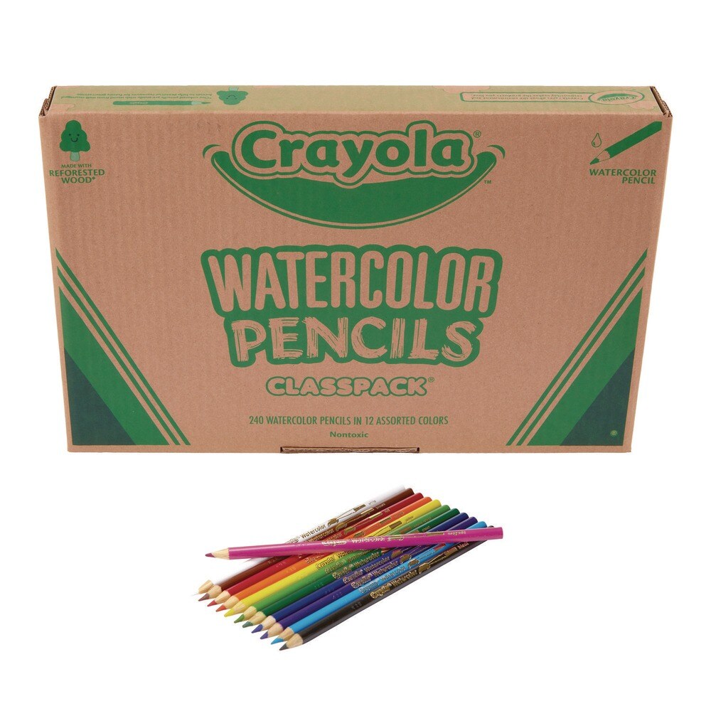 Crayola 3.3 mm Watercolor Pencil Classpack - Assorted Lead and Barrel Colors (240/Pack)