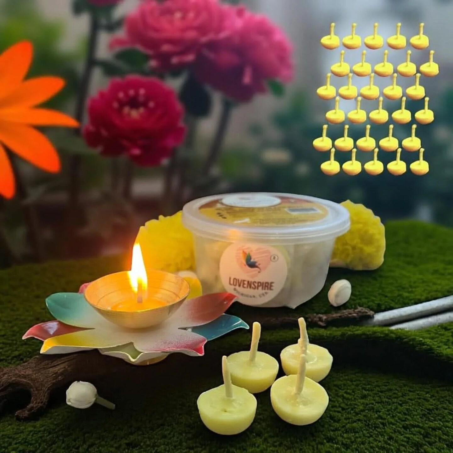 Pure Cow Ghee Wicks for Pooja Buffalo Diya Batti 35 Min Burning Time Butter Cotton Wick for Home Temple Pujan Readymade Wax Free Ghee Diya Jyot Diwali Wick Housewarming Return Gifts