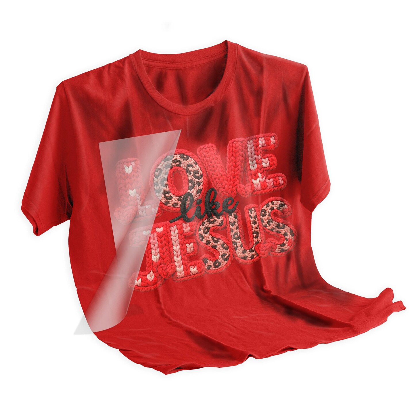 Valentine DTF Transfer - Love Like Jesus Knit Style Ready To Press