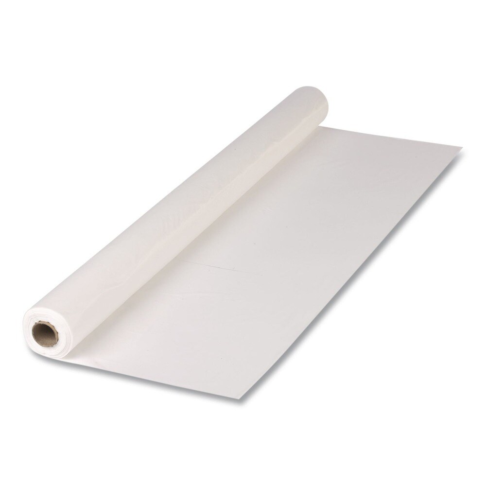 Hoffmaster 40 in. x 100 ft. Plastic Roll Tablecover - White (1-Roll)