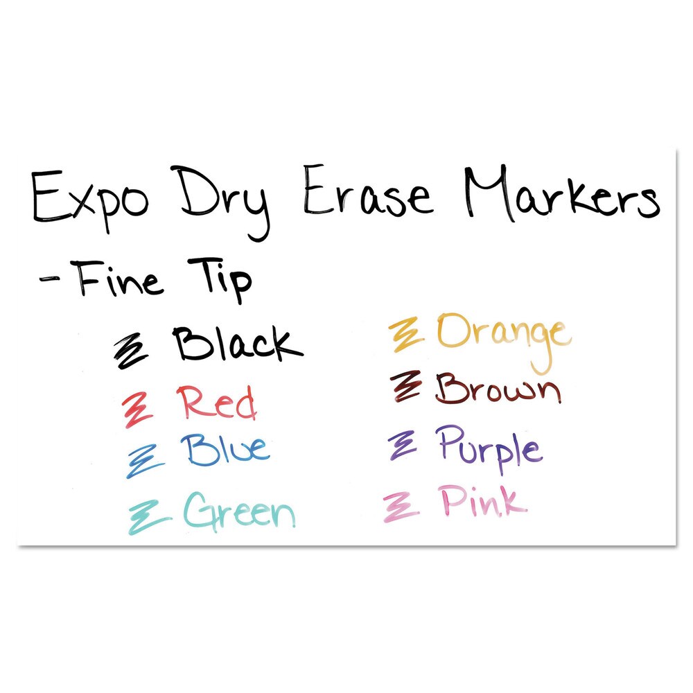 EXPO Low-Odor Bullet Tip Dry-Erase Marker - Fine/Assorted Colors (8/Set)