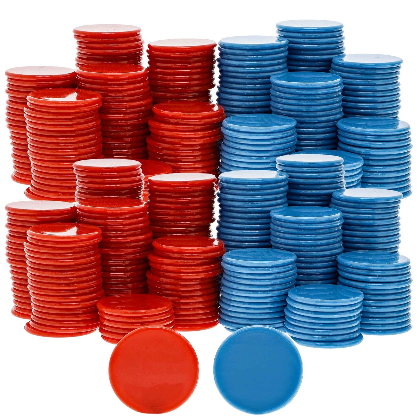 Juvale Plastic Counting Chips for Kids Math, Bingo & Poker Games, 500 Pack – 1 Inch Red and Blue Two-Color Counters for Classroom Learning, Sorting, Probability, Math Manipulatives & Game Tokens